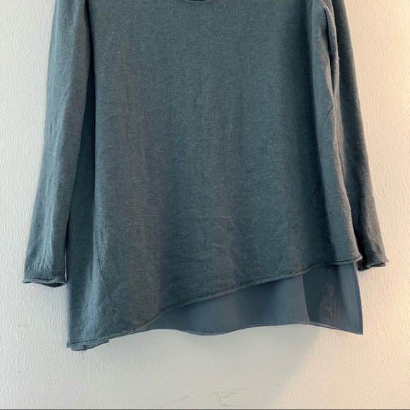 Soft Surroundings Sweater Teal Scoop Neck w/Chiffon Lining XL? *See Measurements - Picture 9 of 11